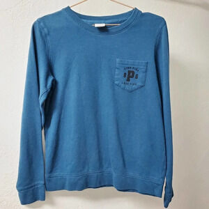 VS PINK | Blue Long Sleeve Pocket Pullover Sweatshirt XS